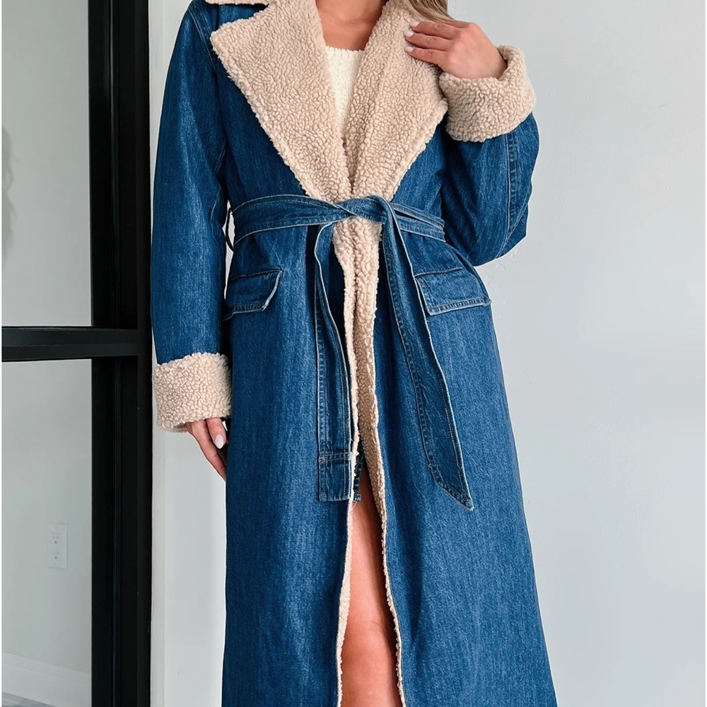 Denim Sherpa Coat